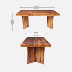 Sheesham Wood 6 Seater Dining Table