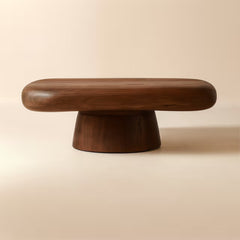 Tatvaacasa Modern Round Wooden Coffee Table