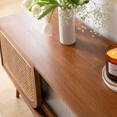 Modern Cane Tv Unit for Living Room