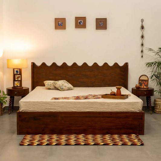 Wood Hydraulic Storage Bed