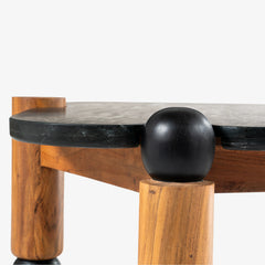 Noto Marble-Top Wooden Coffee Table