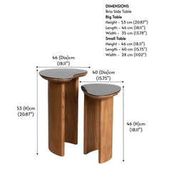 Marble Top Side Table Set of 2