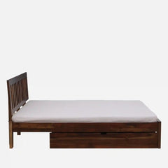 Solid Sheesham Wood Queen Size Bed With Storage Drawers