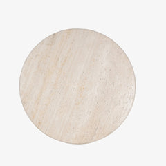 Round Wooden Marble Top Coffee Table