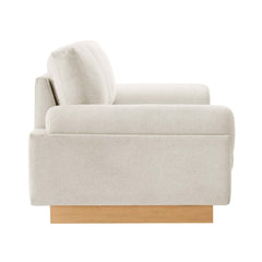 Tatvaacasa Upholstered Fabric Sofa in Ivory