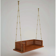 Solid Wooden Brown 2 Seater Swing