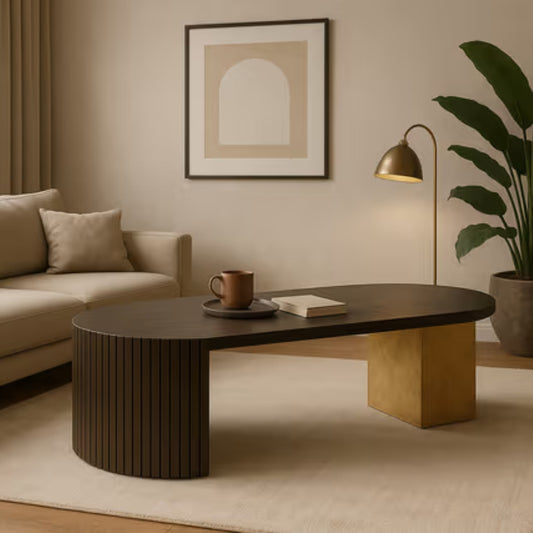 Walnut Finish Modern Coffee Table