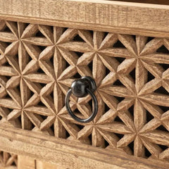 Mango Wood Carved Tv Unit