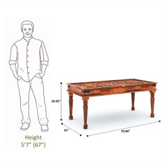 Sheesham Wood 6-Seater Dining Table for Dining Room