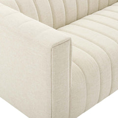 Tatvaacasa Modern Lounge Sofa with Channel Tufting & Soft Upholstery