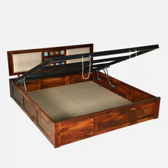 Solid Wood Queen Size Bed With Hydraulic Storage