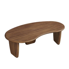 Tatvaacasa Kidney-Shaped Free Coffee Table in Walnut