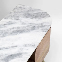Tatvaacasa Solid Wood TV Unit | Marble Top