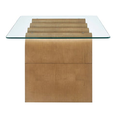 Tatvaacasa Glass Top Coffee Table in Natural