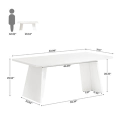 Tatvaacasa Modern Luxury White Dining Table