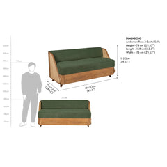 Modern Cane 3 Seater Sofa