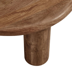 Tatvaacasa Round Mango Wood Coffee Table in Black