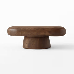 Tatvaacasa Modern Round Wooden Coffee Table