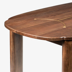 Tatvaacasa Contemporary Oval Solid Wood Dining Table