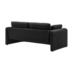 Tatvaacasa Boucle Fabric Sofa in Black