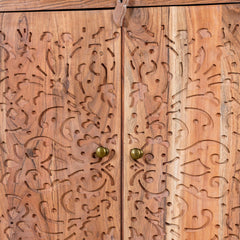 Carved Acacia Wood Sideboard Natural
