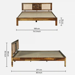 Sheesham Wood King Size Bed Without Storage