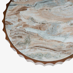 Tatvaacasa Wooden Modern Marble Top Coffee Table