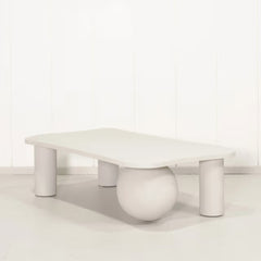 Whitewashed Wooden Modern Coffee Table