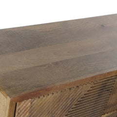 Natural Wood TV Cabinet with Metal Legs