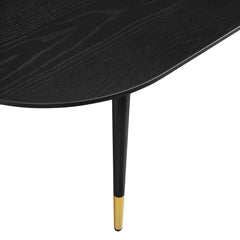Tatvaacasa 47" Oval Coffee Table in Black