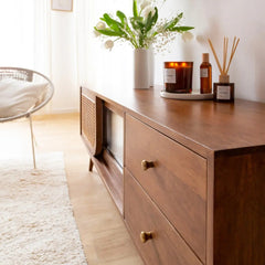 Modern Cane Tv Unit for Living Room