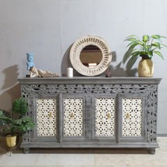 4 Door Hand Carved Cabinet