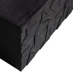 Handicraft TV Cabinet Counter (Black Wood )