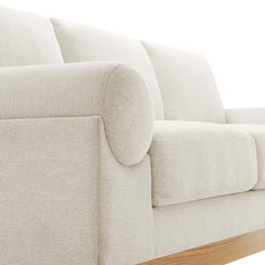 Tatvaacasa Upholstered Fabric Sofa in Ivory