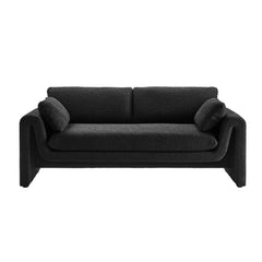 Tatvaacasa Boucle Fabric Sofa in Black