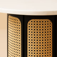 Marble and Cane Round Dining Table