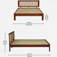 Solid Wood Queen Size Bed Without Storage