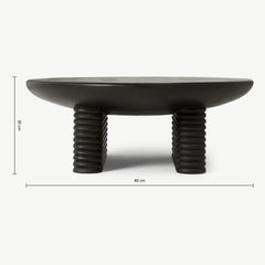 Tatvaacasa Black Modern Coffee Table for Living Room