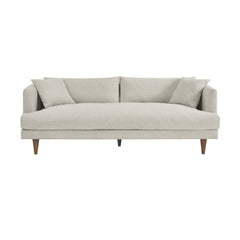 Tatvaacasa Modern Upholstered Sofa with Down-Blend Cushions & Tapered Wood Legs