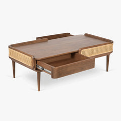 Modern Cane Coffee Table for Living Room