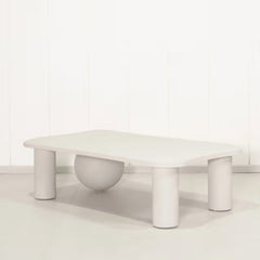 Whitewashed Wooden Modern Coffee Table