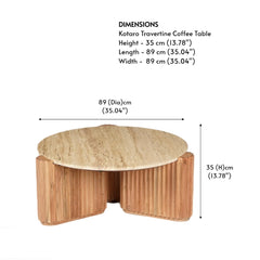 Tatvaacasa Travertine Coffee Table
