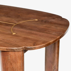 Tatvaacasa Contemporary Oval Solid Wood Dining Table