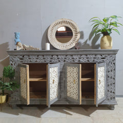 4 Door Hand Carved Cabinet