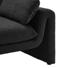 Tatvaacasa Boucle Fabric Sofa in Black