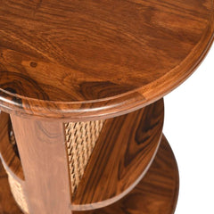 Mango Wood Cane Side Table