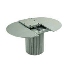 Linea Casa Round 4-6 Seater Extending Oak Pedestal Dining Table, Sage Green