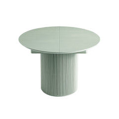 Linea Casa Round 4-6 Seater Extending Oak Pedestal Dining Table, Sage Green
