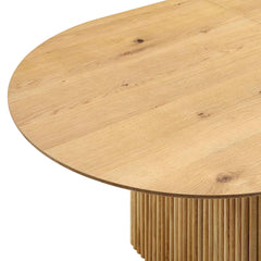 Linea Casa Oval 6-8 Seater Extending Oak Pedestal Dining Table, Oak