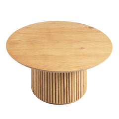 Linea Casa Round Oak Pedestal Coffee Table, Oak